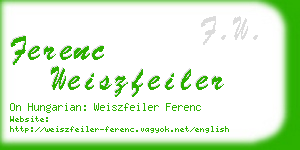 ferenc weiszfeiler business card